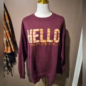 Hello Pumpkin Embroidered Sweatshirt